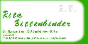 rita bittenbinder business card
